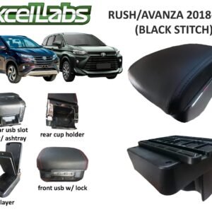 ACBRUSHAVABLK-scaled-1.jpg RUSH/AVANZA 2018-2021 ARM REST CONSOLE BOX (BLACK STITCHES)