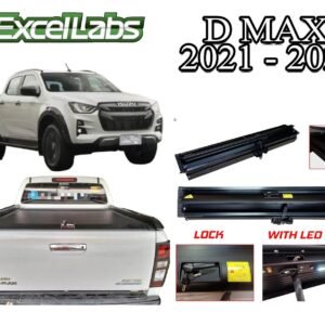 K-6282-scaled-1.jpg DMAX 2012-2024 / BT50 2019 -2024 / COLORADO 2017-2024 ALUMINUM ROLLER LID COVER WITH LOCK / WITH OUT ROLLBAR / WITH LED (BLACK)