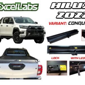 K-6283-3.jpg HILUX CONQUEST 2021 - 2024 ALUMINUM MANUAL ROLLER LID WITH LOCK AND LED (BLACK)
