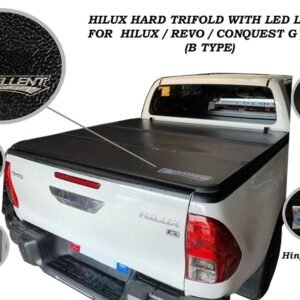 TRIHILUXED.jpg TOYOTA HILUX / REVO / CONQUEST G / J / E 2016 - 2024 AND HILUX GRS 2024 HARD TRIFOLD WITH LED (B TYPE)