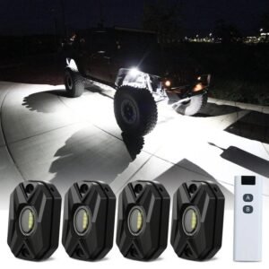 LED Rock Lights Kit White Light Flood Beam (4 Pods)